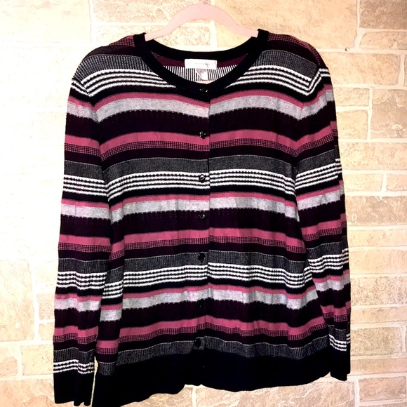 ✅Christopher & Banks Striped Button Down Cardigan - Picture 1 of 6